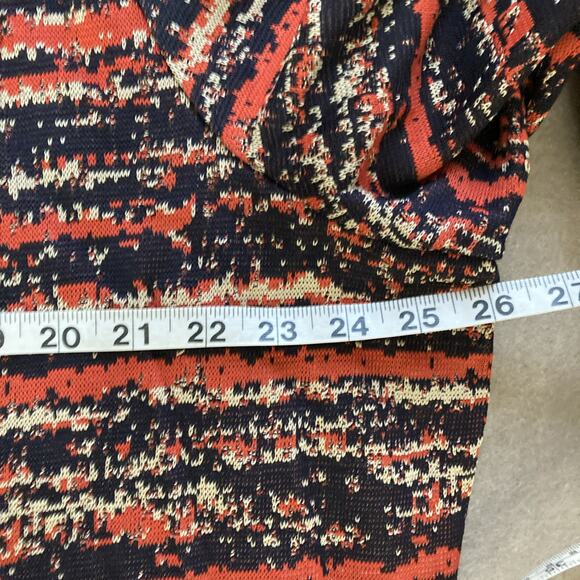 Ming Wang Open Front Knit Cardigan Women's 2X Orange Black Beige Abstract - Picture 6 of 7